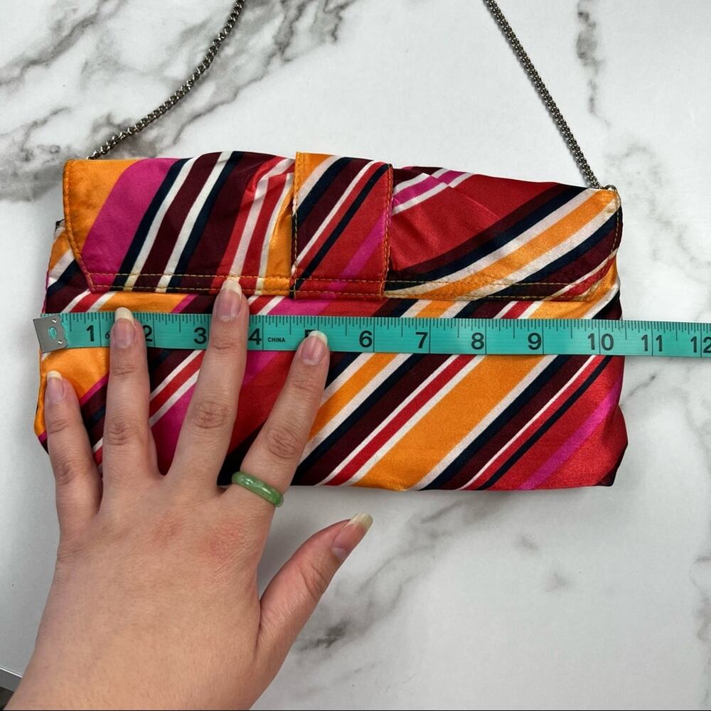 Y2K Old Navy Multicolor Satin Bow Mini Clutch Shoulder Bag 70s Retro Inspired - Picture 6 of 8